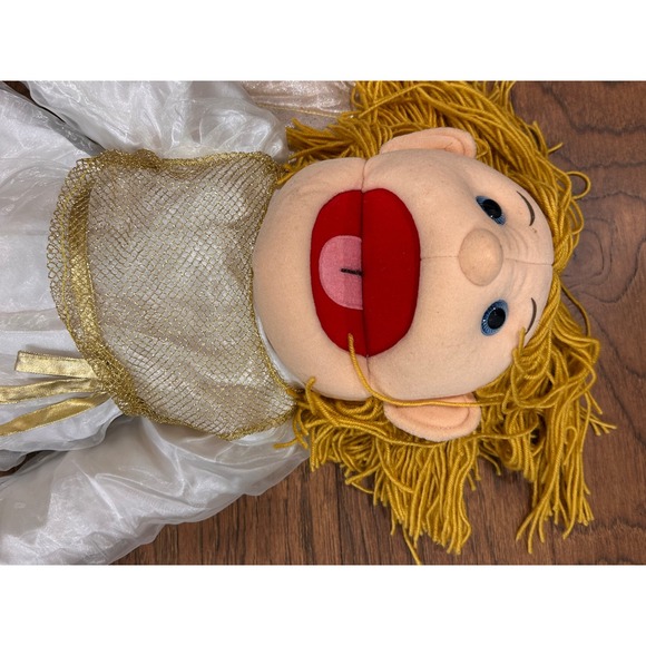 Sunny & Co. Toys Other - Sunny & Co Angel Full Body Hand Puppet Gold Wings Yarn Hair Vintage 2000 28"